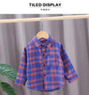 Spring Toddler Boys Shirts Kids Long Sleeve Plaid Casual Shirts Fashion Girls Fall Clothes Children Quality Cotton Tops