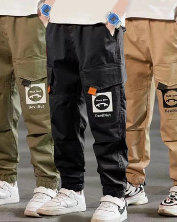 Casual Cargo Pattern Trousers for Boys