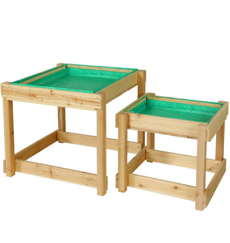 Keezi Kids Sandpit Sand and Water Wooden Table with Cover Outdoor Sand Pit Toys