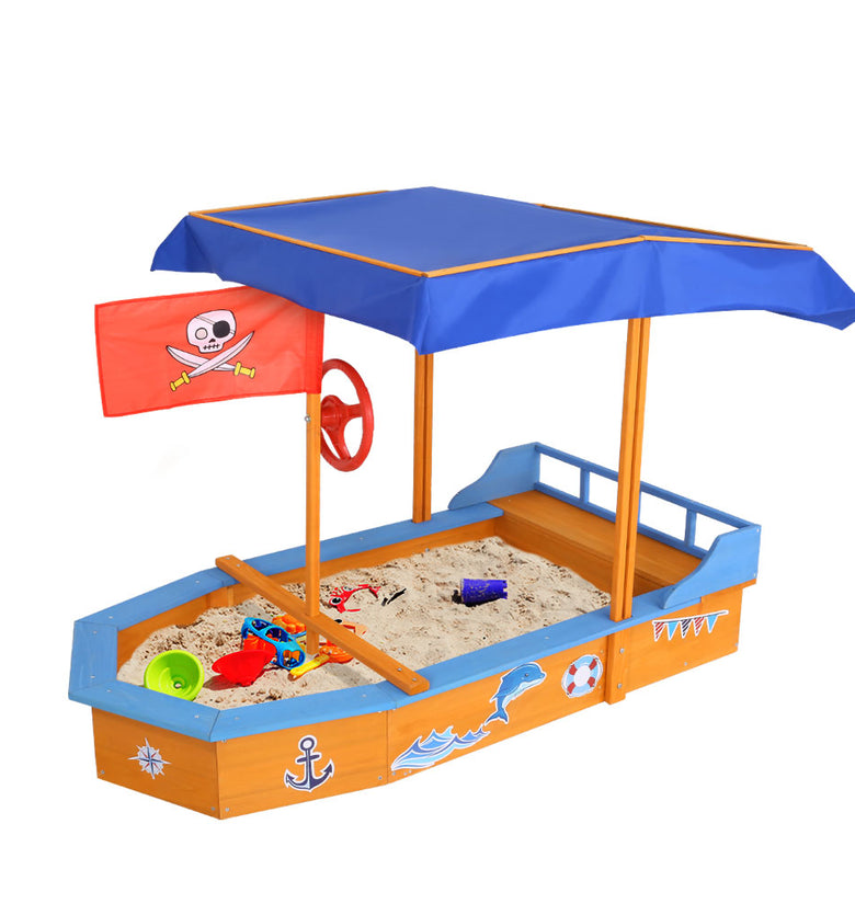 Keezi Boat-shaped Canopy Sand Pit