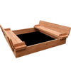 Keezi Wooden Outdoor Sandpit Set - Natural Wood