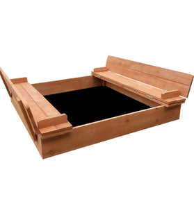 Keezi Wooden Outdoor Sandpit Set - Natural Wood