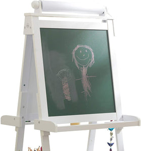 White Deluxe Wood Easel set for kids