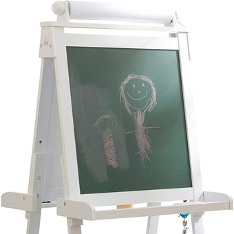 White Deluxe Wood Easel set for kids