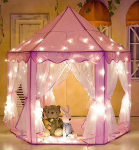 Princess Indoor Playhouse Toy Play Tent for Kids Toddlers with Mat Floor and Carry Bag (Pink)