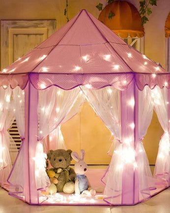 Princess Indoor Playhouse Toy Play Tent for Kids Toddlers with Mat Floor and Carry Bag (Pink)