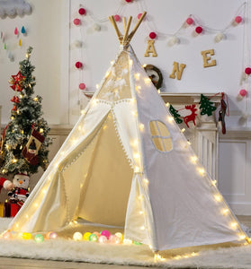 5 Poles Giant Kids Teepee Tent (Natural Canvas)
