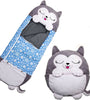 Kids Sleeping Bag Happy Children Toy Plush Grey Husky Large