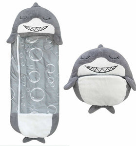 Kids Sleeping Bag Happy Children Toy Plush Grey Shark Large