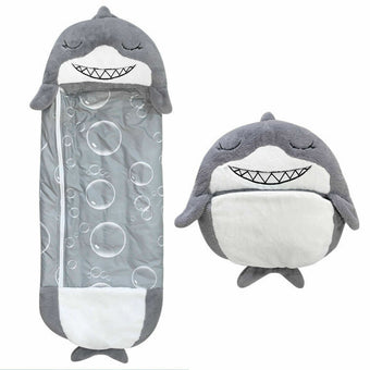Kids Sleeping Bag Happy Children Toy Plush Grey Shark Large