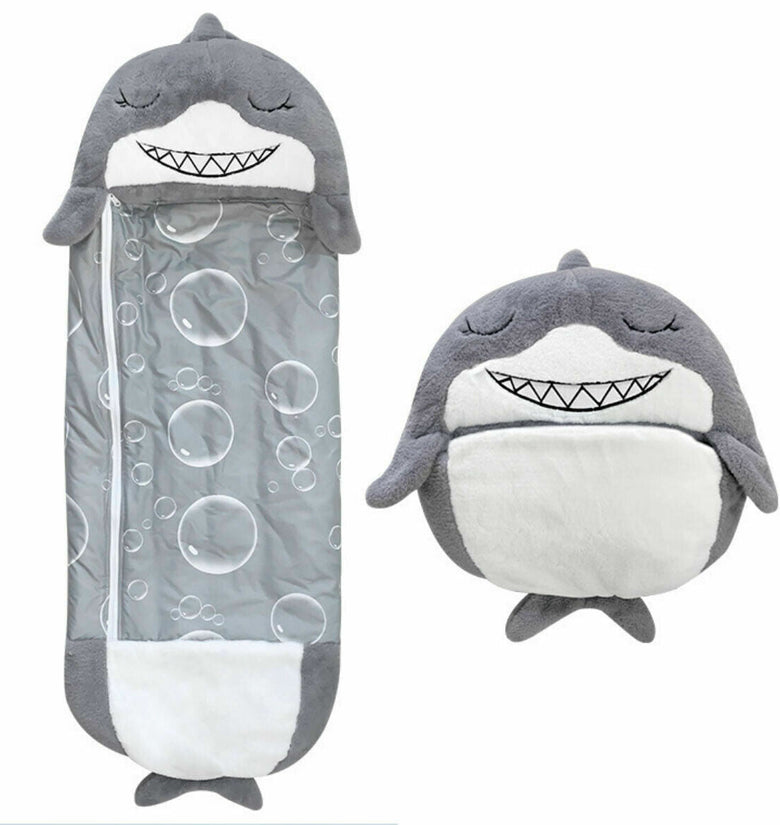 Kids Sleeping Bag Happy Children Toy Plush Grey Shark Large