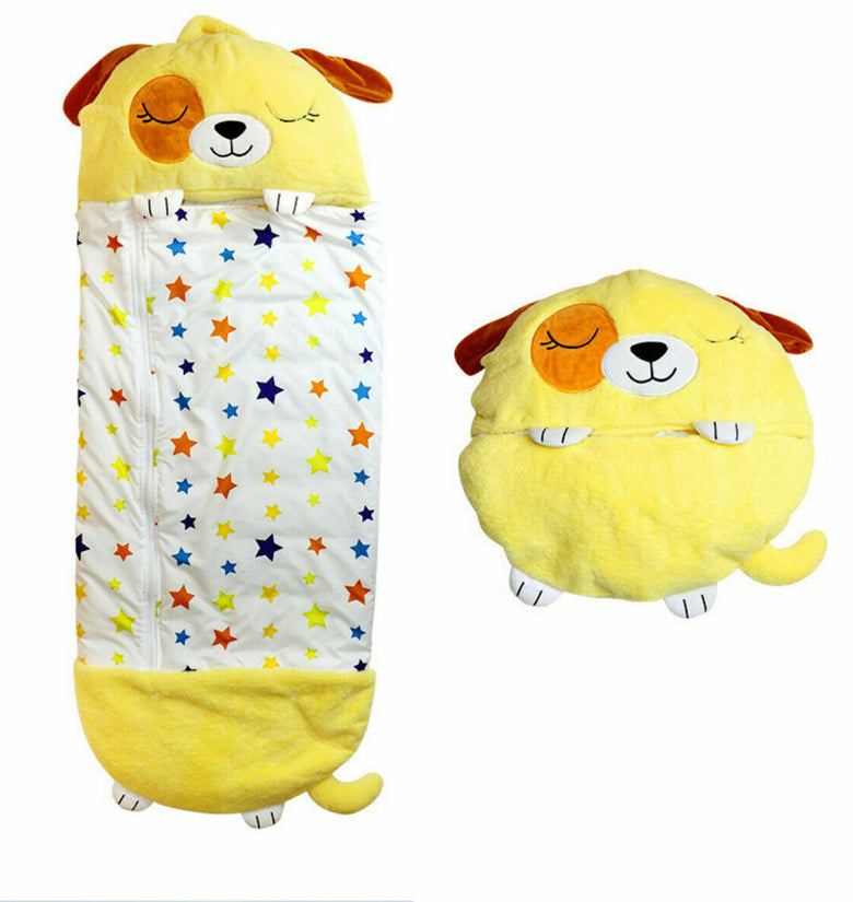 Kids Sleeping Bag Happy Children Toy Plush Yellow Dog Large